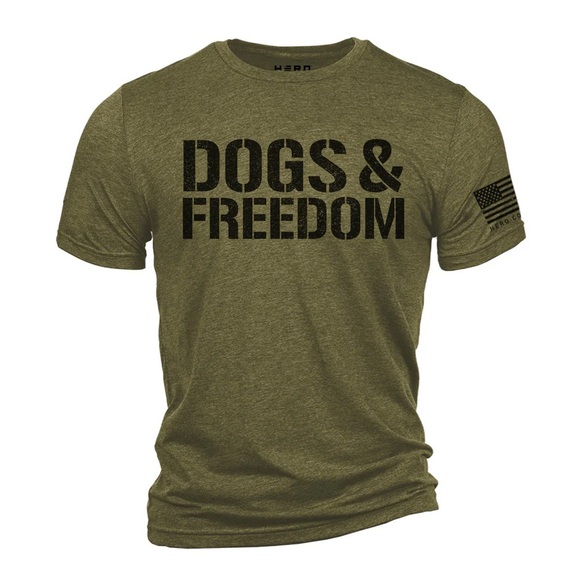 The Hero Company Other - Hero Dogs & Freedom T-Shirt in Olive Green